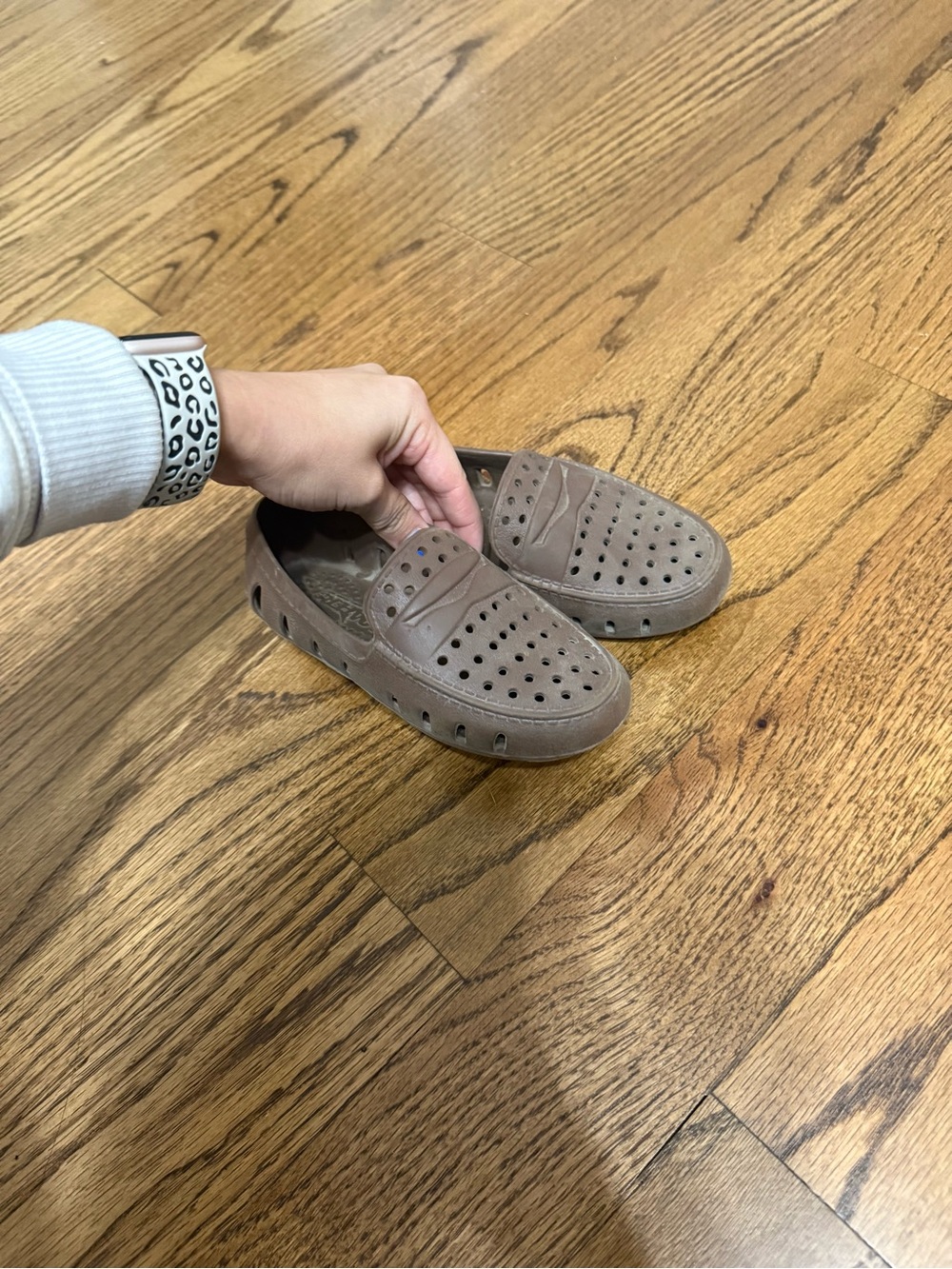Kids Perforated Dress Loafers - Taupe